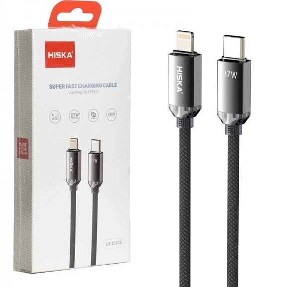 کابل شارژر اورجینال ایفون 27 وات هیسکا hiska Lx801cl