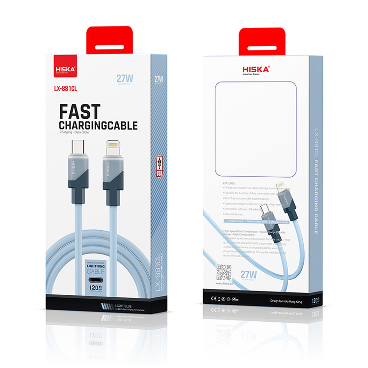 کابل تبدیل USB-C به لایتنینگ هیسکا مدل LX-881CL طول 1.2 متر