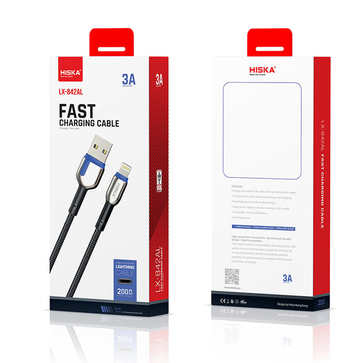 کابل تبدیل USB به لایتنینگ هیسکا مدل LX-842AL طول 2 متر