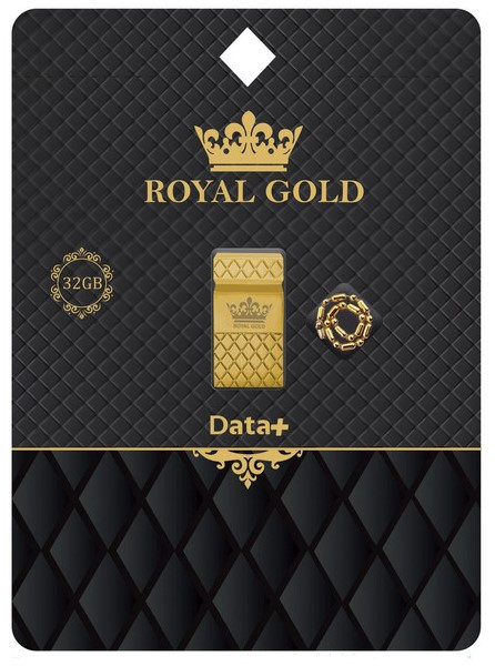 فلش مموری USB2 دیتا پلاس مدل royal gold رویال گلد ظرفیت 32 گیگابایت 64 گیگابایت
