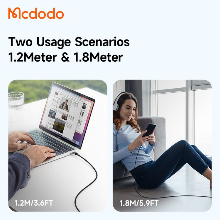 کابل شارژ سریع لایتنینگ 3 آمپر مک دودو مدل MCDODO CA-3580 طول 1.2متر
