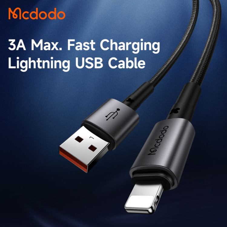 کابل شارژ سریع لایتنینگ 3 آمپر مک دودو مدل MCDODO CA-3580 طول 1.2متر