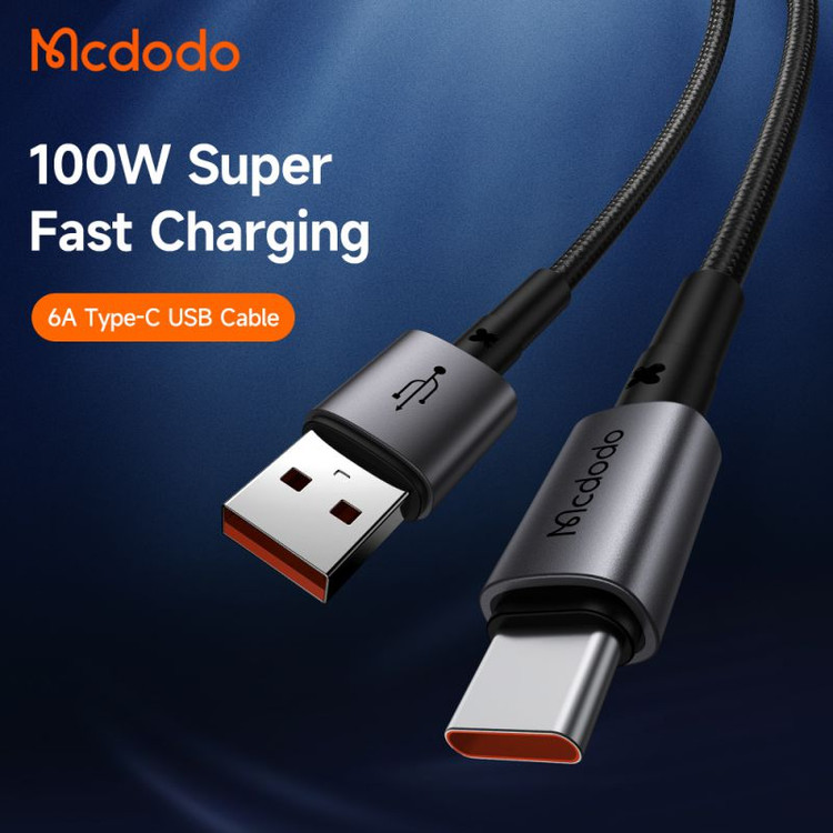 کابل شارژ فوق سریع USB به تایپ سی 100 واتی مک دودو مدل MCDODO CA-3590 طول 1.2متر