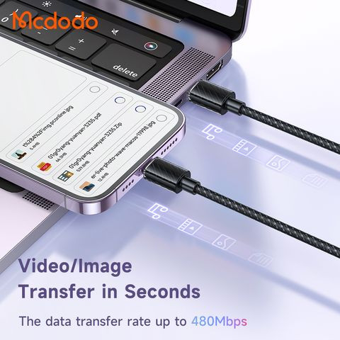 کابل شارژ تایپ سی به لایتنینگ 36واتی مک دودو مدل MCDODO CA-3660 طول 1.2متر