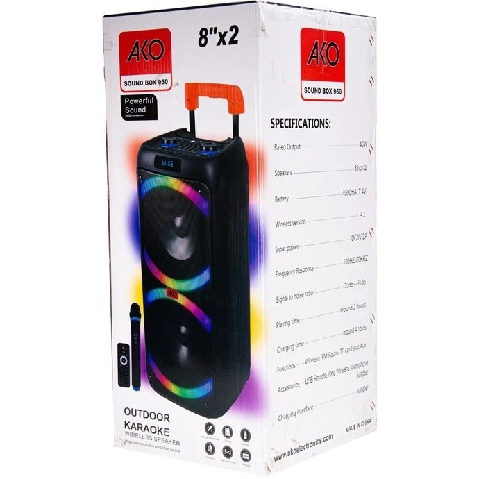 اسپیکر بلوتوثی چمدانی آکو مدل AKO SOUND BOX 950