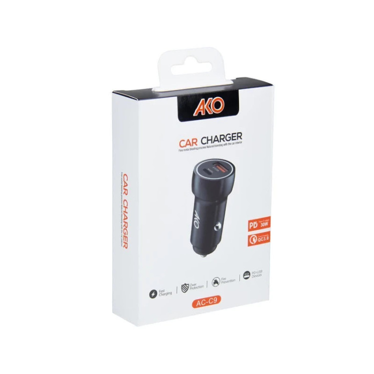 شارژر فندکی فست شارژ 30 وات آکو مدل AKO AC-C9