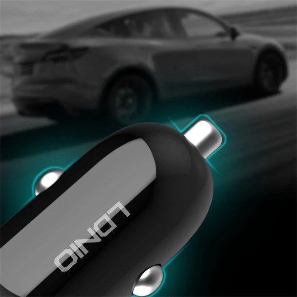 شارژر فندکی 30 وات الدینیو مدل LD-C106 به همراه کابل تبدیل USB-C