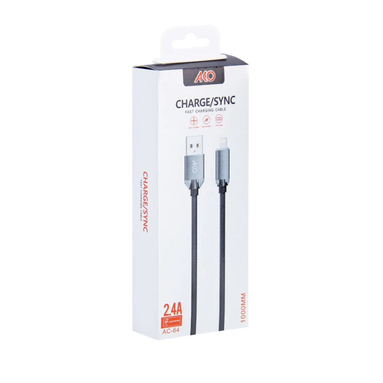 کابل تبدیل USB به لایتنینگ آکو مدل AC-64 طول 1 متر