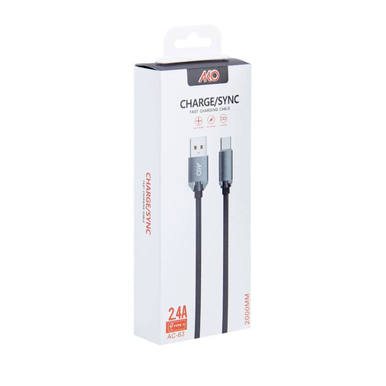کابل تبدیل USB به USB-C آکو مدل AC-63 طول 2 متر