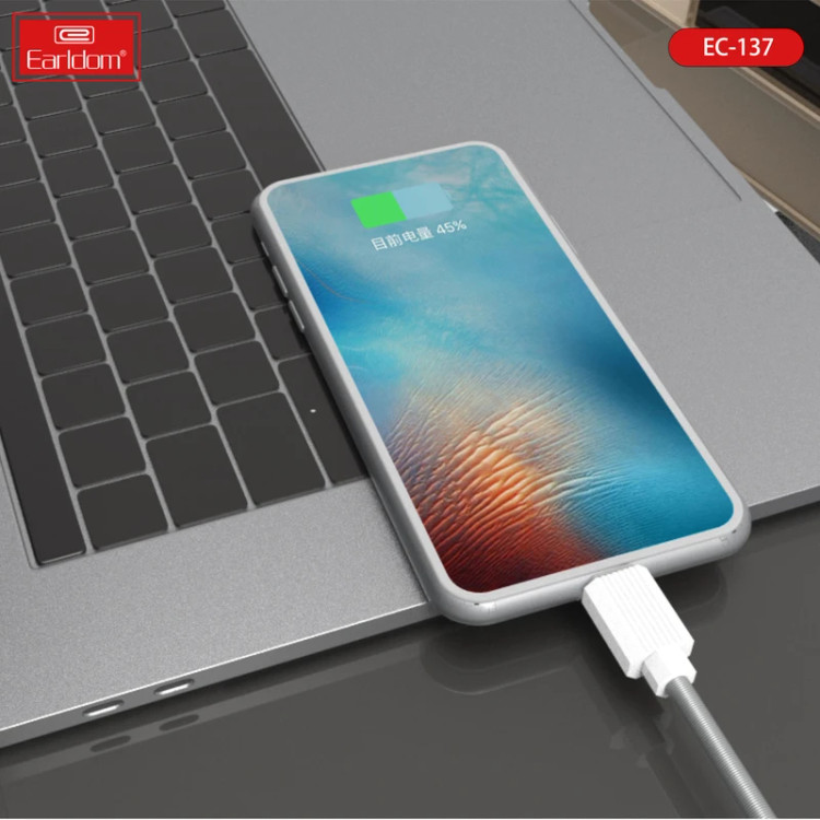 کابل تبدیل USB به MicroUSB ارلدام مدل EC-137M 3A طول 1 متر