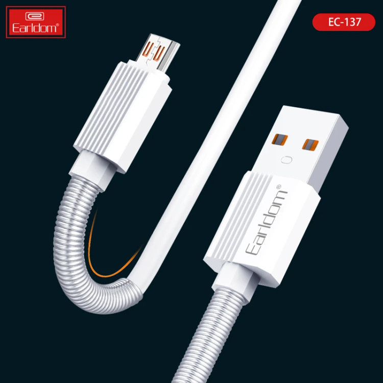 کابل تبدیل USB به MicroUSB ارلدام مدل EC-137M 3A طول 1 متر