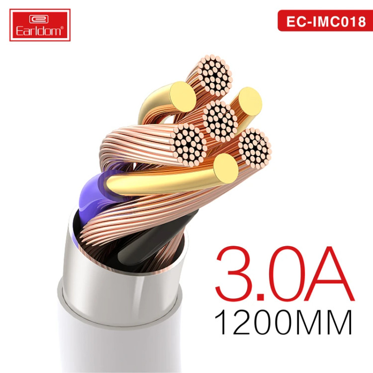 کابل تبدیل USB به USB-C / MicroUSB / لایتنینگ ارلدام مدل EC-IMC018 طول 1.2 متر