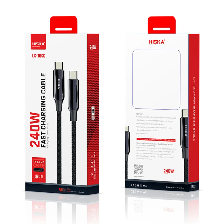 کابل تبدیل USB-C هیسکا مدل LX-16CC طول 1.8 متر