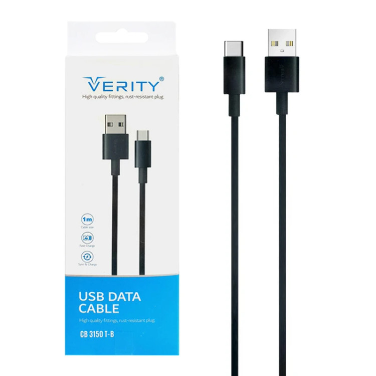 کابل تبدیل USB به USB-C وریتی مدل CB 3150T-B طول 1 متر