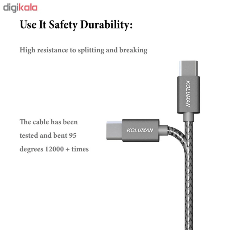 کابل تبدیل USB به koluman USB-C مدل kd-P19 مجموعه 4 عددی