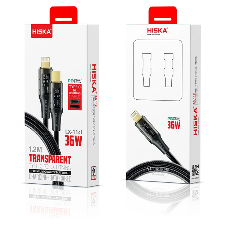 کابل تبدیل لایتنینگ به USB-C هیسکا مدل LX-11CI طول 1 متر