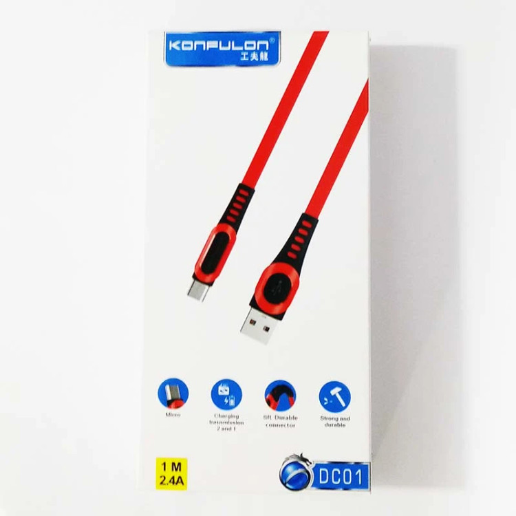 کابل تبدیل USB به MicroUSB کانفالون مدل DC01 طول 1 متر
