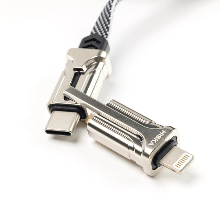کابل تبدیل USB به لایتنینگ/ USB-C هیسکا مدل LX-30 طول 1 متر