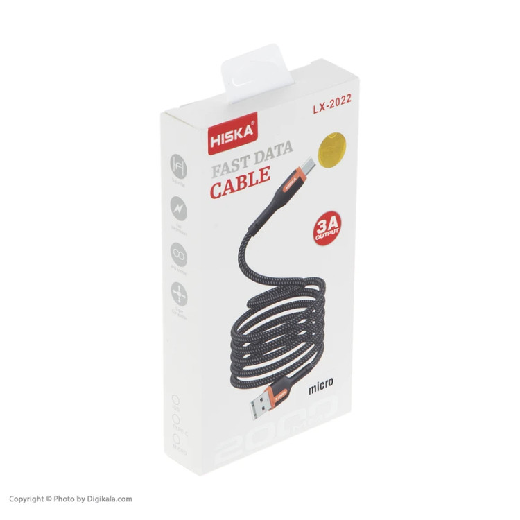کابل تبدیل USB به MicroUSB هیسکا مدل LX-2022 طول 2 متر