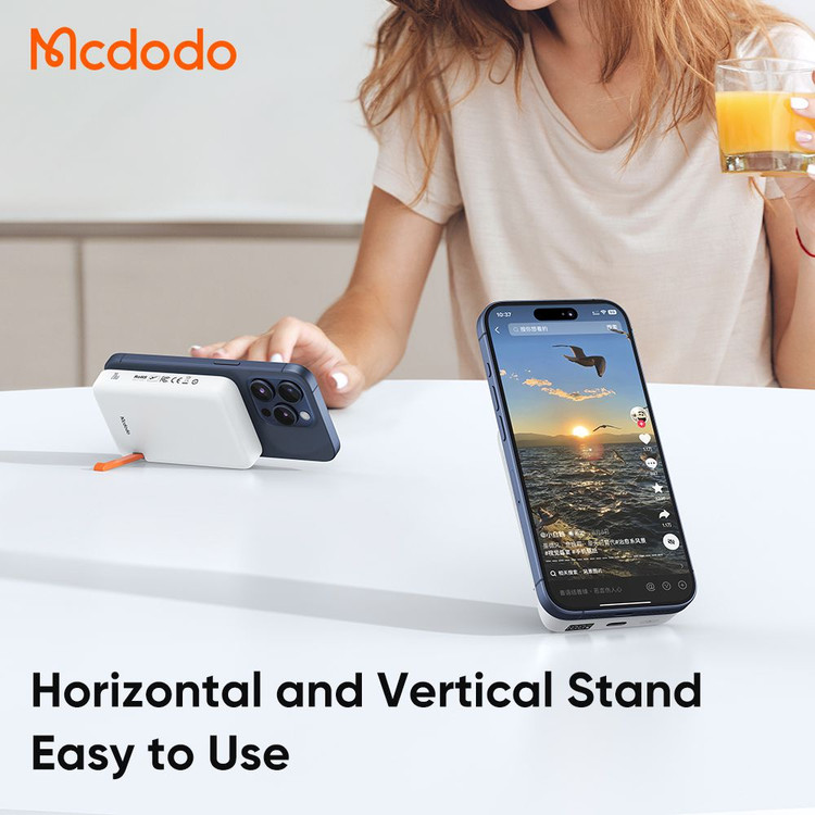 پاوربانک وایرلس مگ سیف 20 وات 10000 مک دودو مدل MCDODO mc-510 به همراه کابل شارژ