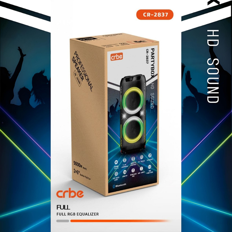 اسپیکر کربی مدل CR-2837 همراه با میکروفون و ریموت کنترل