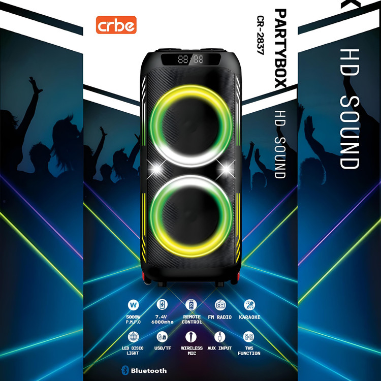 اسپیکر کربی مدل CR-2837 همراه با میکروفون و ریموت کنترل