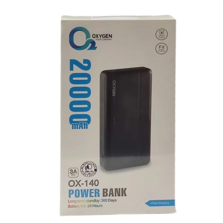 پاوربانک اکسیژن مدل OX-140 ظرفیت 20000 میلی آمپر ساعت امتیاز ۴.۱ (ا
