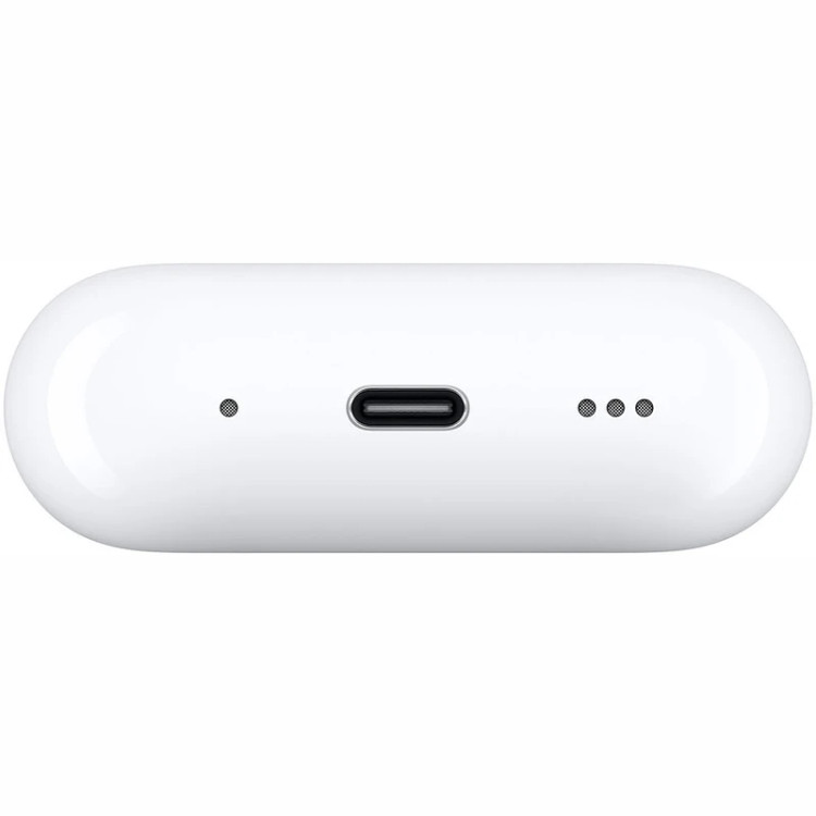هدفون بلوتوثی اپل مدل AirPods Pro 2nd Generation با نویز کنسلینگ فعال (ANC)، نویز کنسلینگ میکروفون (ENC)، درگاه شارژ USB Type-C، با قابلیت شارژ بیسیم، دارای میکروفون دوگانه از نوع Beamforming، مقاومت در برابر رطوبت و عرق