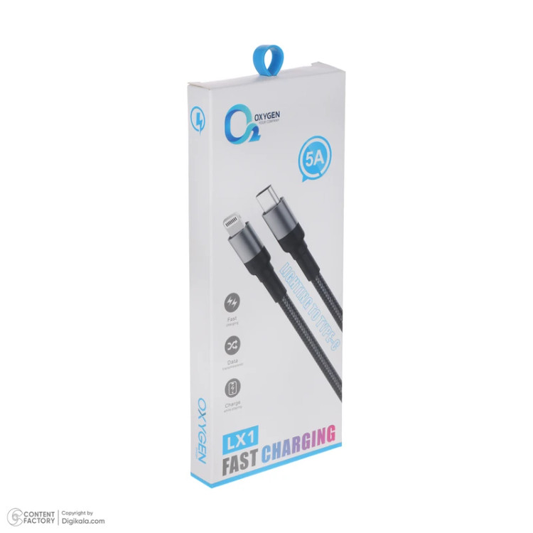 کابل تبدیل USB به لایتنینگ اکسیژن مدل LX1 طول 1 متر