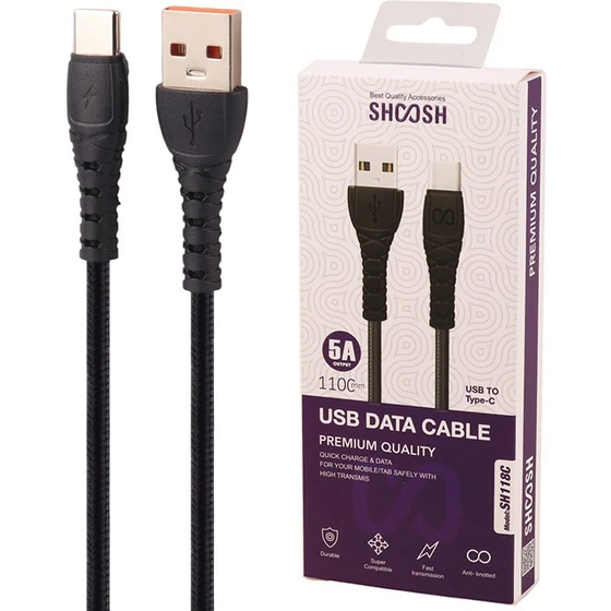 کابل فست شارژ Type-C شوش مدل SH118C طول ۱.۱ متر