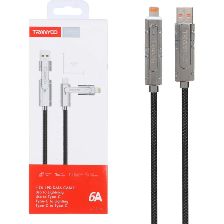 کابل تبدیل USB / USB-C به لایتنینگ/ USB-C ترانیو مدل T-CL10 طول 1 متر