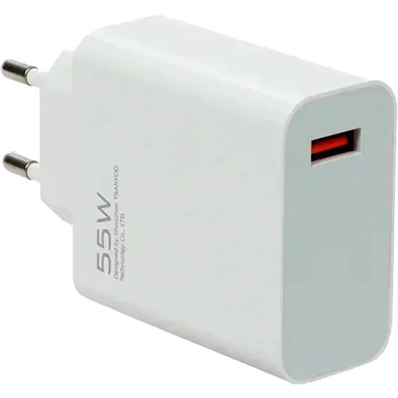 شارژر 55 وات با کابل USB به Type-C ترانیو مدل EU3-TC - سفید - اصالت کالا و سلامت فیزیکی