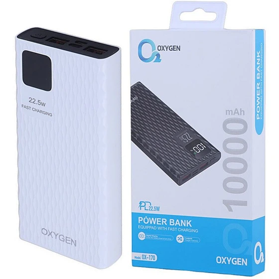 پاور بانک 22.5 وات اکسیژن مدل OX-170 ظرفیت 10000 میلی آمپر ساعت