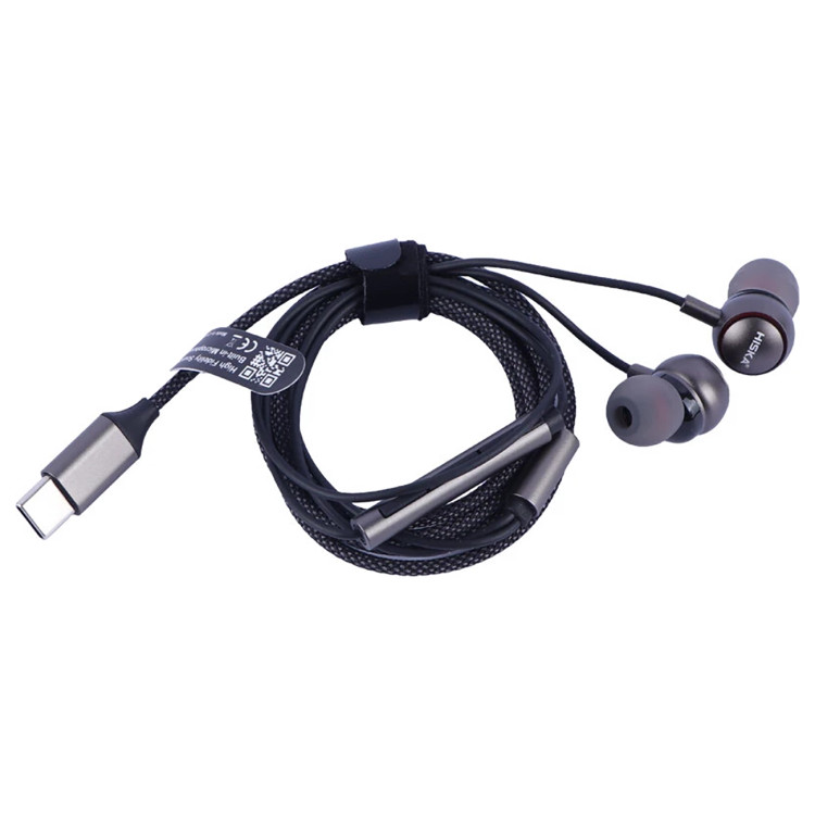 هندزفری سیمی تایپ سی هیسکا HISKA مدل HK-747C با میکروفون
