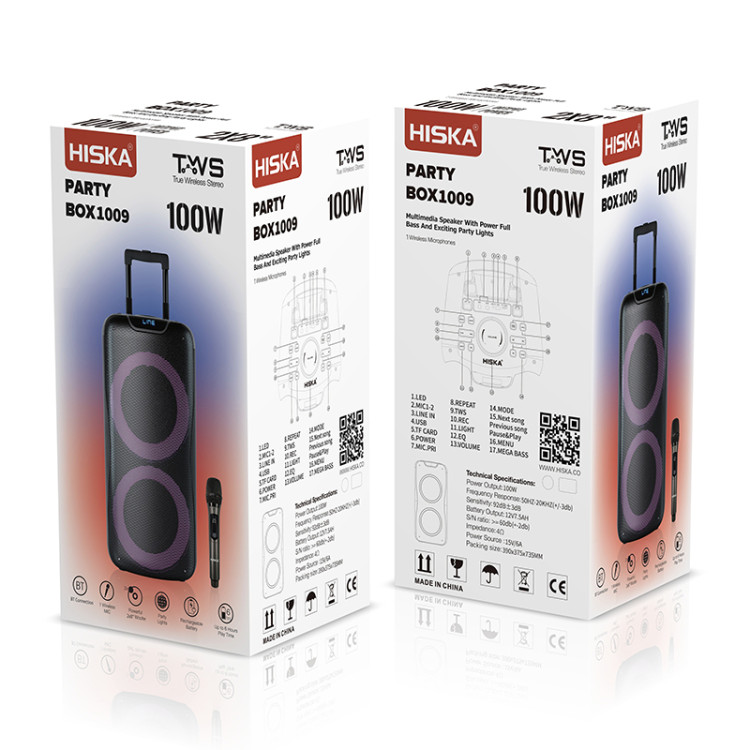 هیسکا اسپیکر بلوتوثی هیسکا مدل PARTY BOX 1009