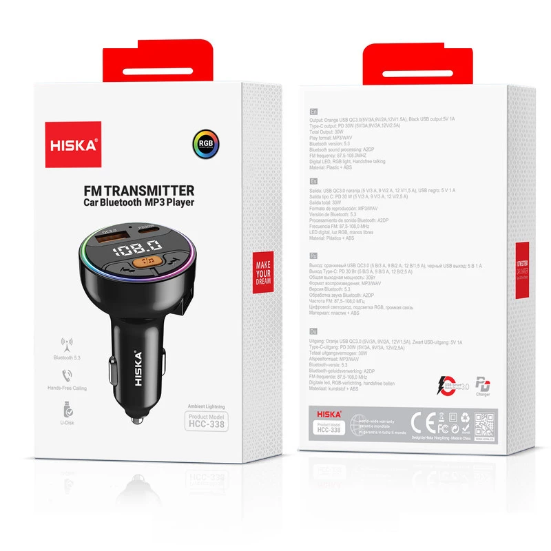 پخشکننده اف ام و شارژر فندکی خودرو هیسکا مدل HCC-338
