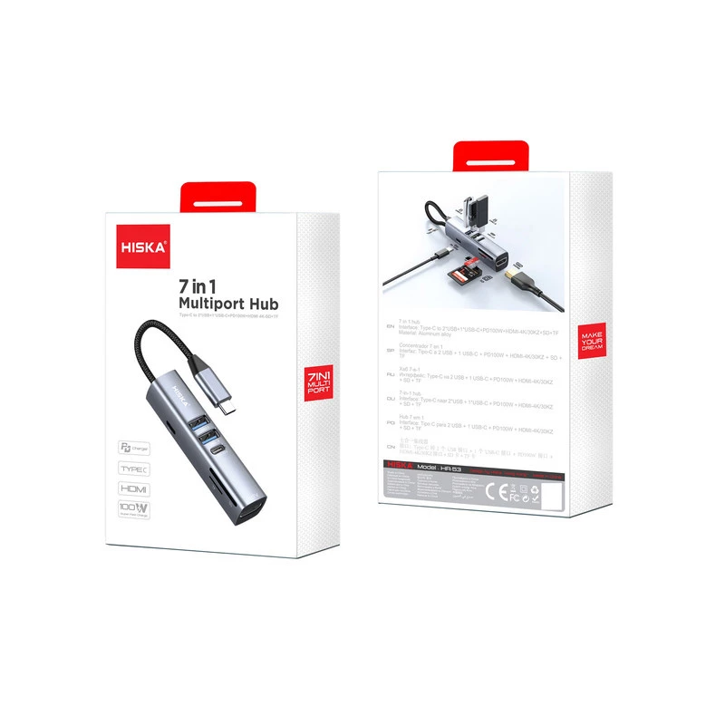 هاب 7 پورت USB-C هیسکا مدل HR-53