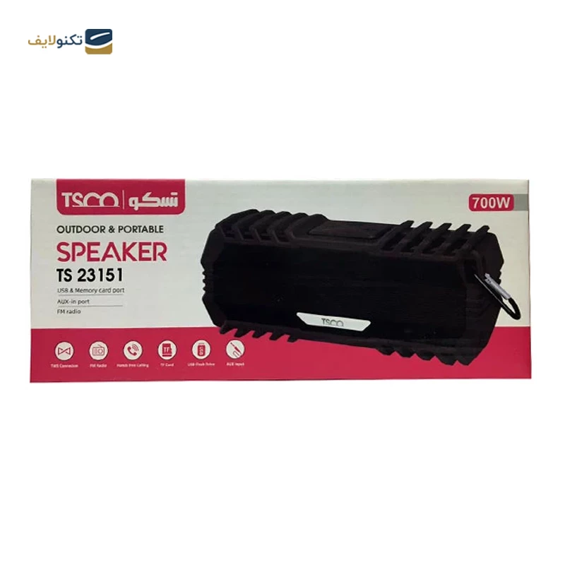اسپیکر بلوتوثی قابل حمل تسکو مدل TS 23151